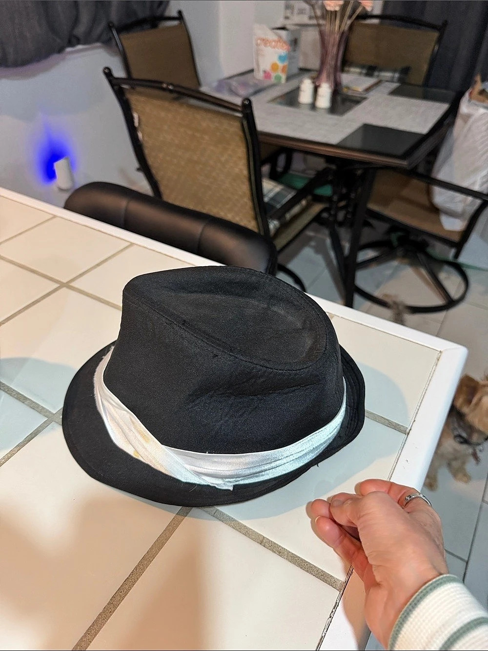 Kenny K Fedora Hat in Black & White